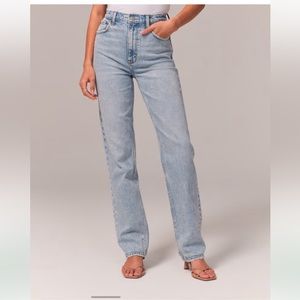 90s straight ultra high rise ripped jeans